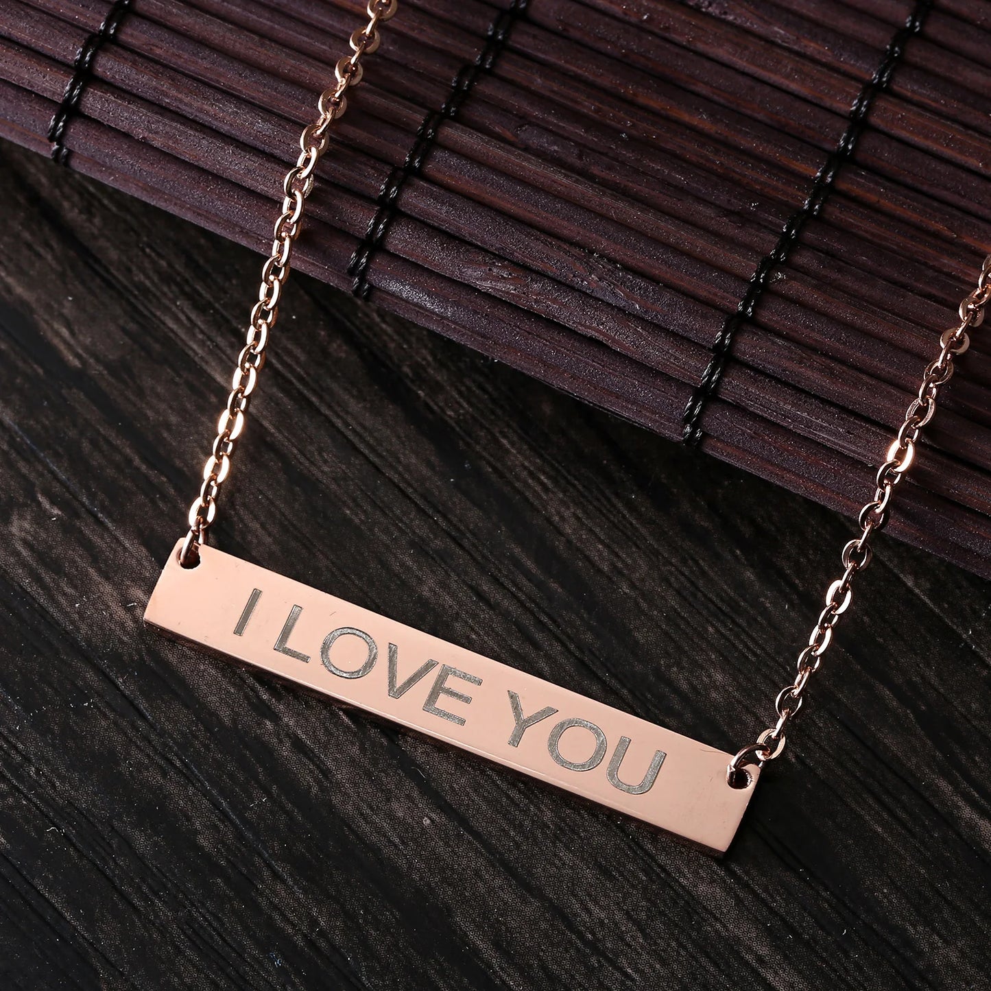 Engraved Bar Necklace Custom Coordinate Name Date Square Pendant Necklace Women Men Personalized Stainless Steel Jewelry Gifts