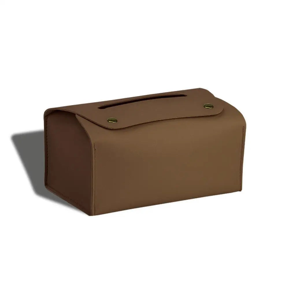 Tissue Bag PU Leather Napkin Holder Papers Box Home Office Living Room Container Waterproof Dustproof Storage Table Decoration