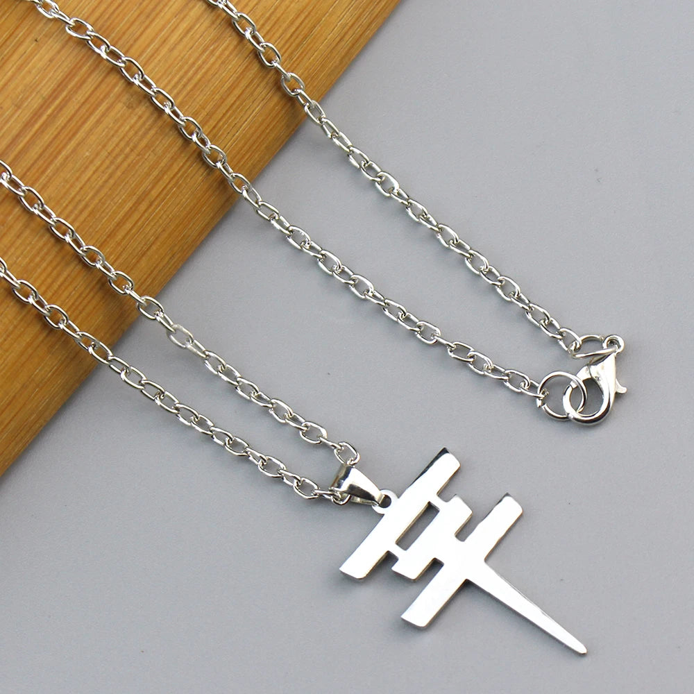 Tokio Hotel Pendant Necklace for Men Women Kpop Collar Collares Para Mujer Choker Stainless Steel Jewelry Korean Fashion Chain