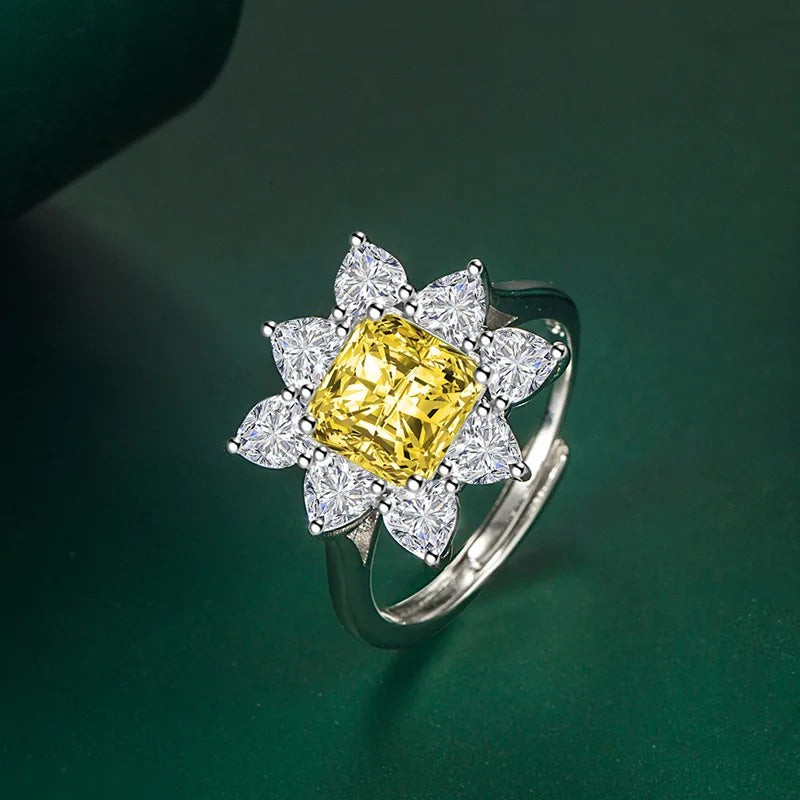 European and American Style New Open Ring Female Simulation Emerald Colorful Treasure Ring Retro Micro-set Zircon Hand Jewelry