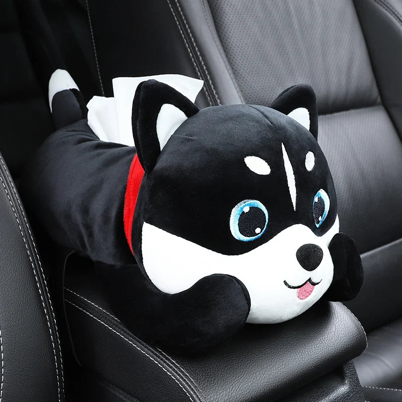 Monkey Tissue Holder for Car Plush Cartoon Dog Car Tissue Box Armrest Box