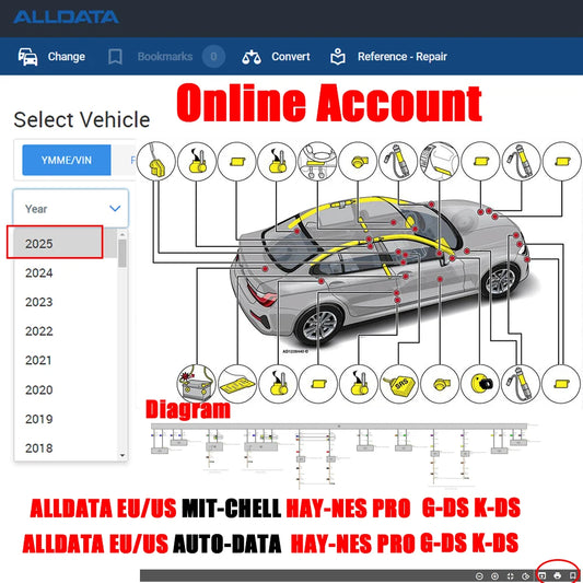 2025 Alldata Online Account Full Version Auto Data Repair Diagram Software Mitchell1 Auto data Haynes Pro Support Mobile/PC