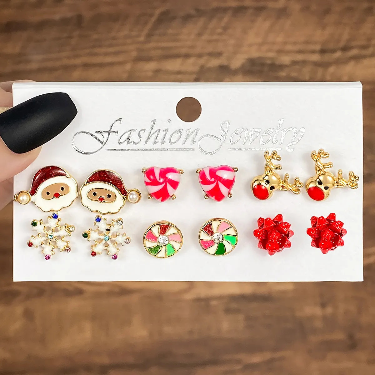 Cute Merry Christmas Snowflake Wand Deer Cartoon Dangle Earrings Set  Santa Claus Tree Drop Earring For Women Party Jewelry Gift