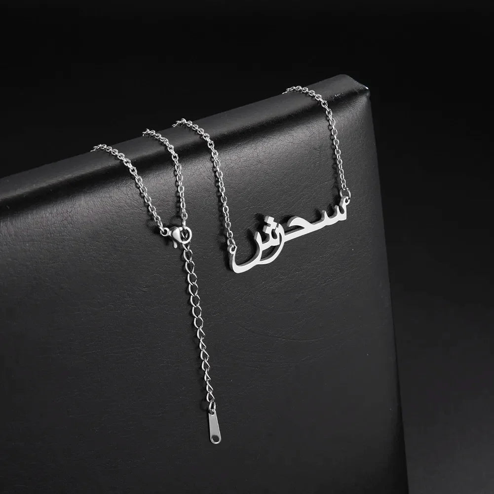 Lemegeton Personalised Arabic Name Necklace For Women Custom Stainless Steel Arabic Pendants Jewelry Customized Necklaces Gift