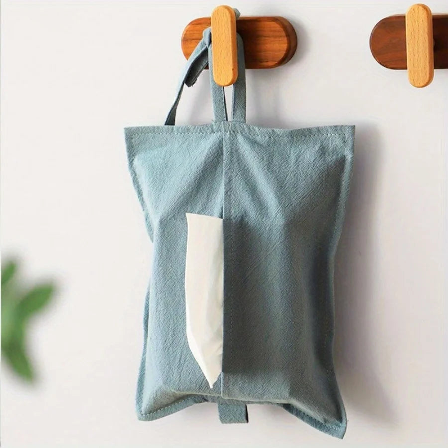Tissue Storage Bag Drawer Box Fabric Wall Mounted Tissue Bag Car Tissue Hanging Storage Home Living Room Desktop Storage
