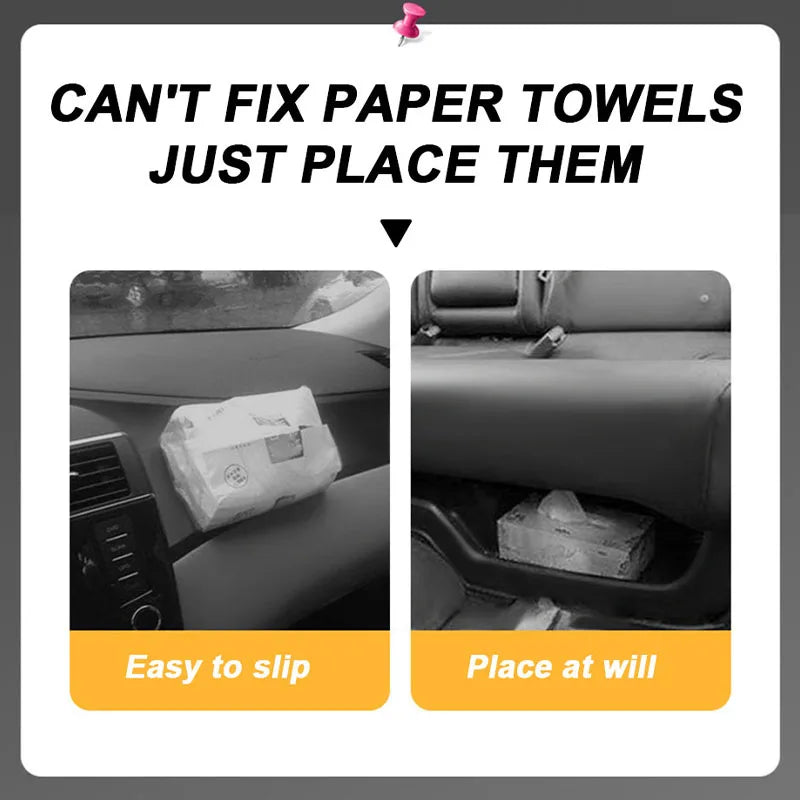 SEAMETAL Car Tissue Storage Bag Interior Auto Paper Towels Bag Hanging Seat Back Organizer Anti Scratch Tissue Container Goods