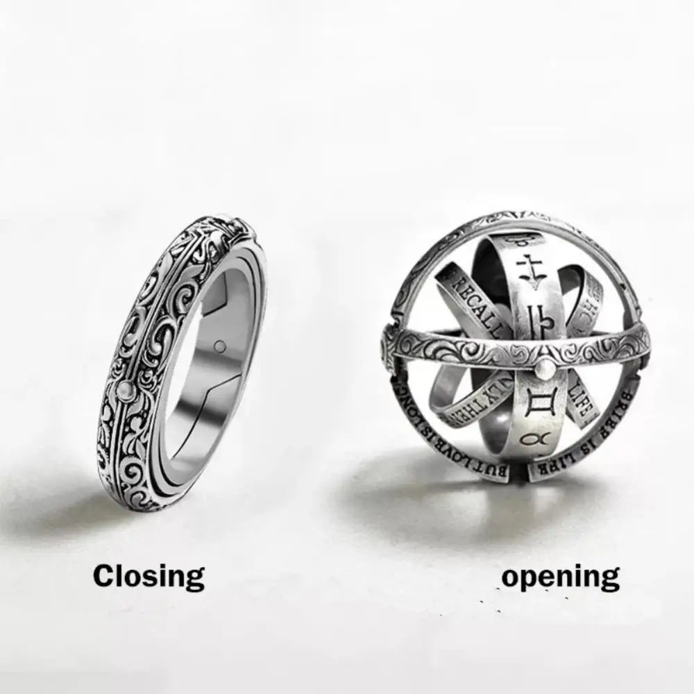 Cosmic Finger Ring Unique Design Rotating Complex Cosmic Finger Ring Ball Rings Chic Exclusive Astronomical Jewelry Wholesale