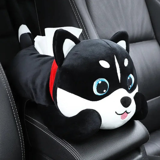 Monkey Tissue Holder for Car Plush Cartoon Dog Car Tissue Box Armrest Box