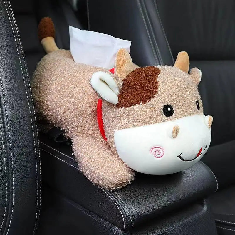 Monkey Tissue Holder for Car Plush Cartoon Dog Car Tissue Box Armrest Box