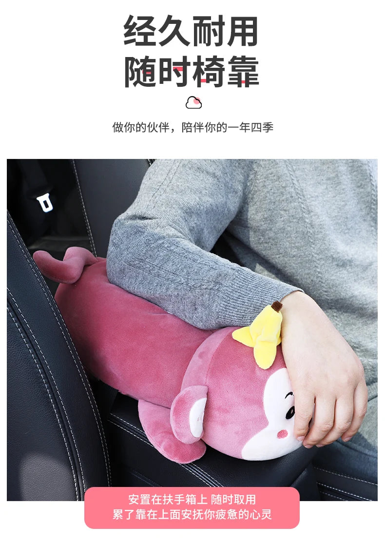 Monkey Tissue Holder for Car Plush Cartoon Dog Car Tissue Box Armrest Box