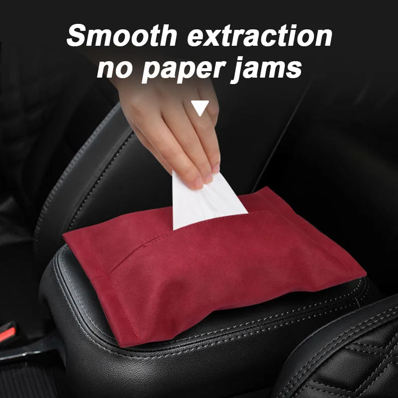 SEAMETAL Car Tissue Storage Bag Interior Auto Paper Towels Bag Hanging Seat Back Organizer Anti Scratch Tissue Container Goods