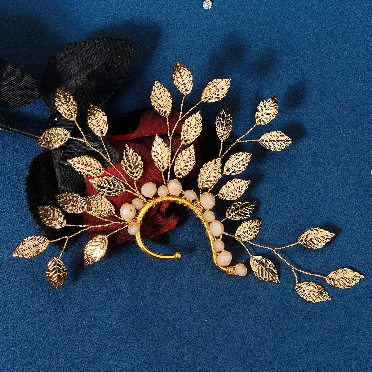 1PCS Chic Ear Cuff Baroque  Leaf  Cosplay Fairy Earring Clips for Women Girls Wedding Earcuff Jewelry