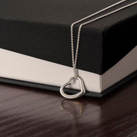 Delicate Heart Necklace: A Meaningful Gift That Speaks from the Heart 14k White Gold Finish Standard Box