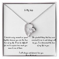 Heartfelt Forever Love Necklace for Your Wife - The Ultimate Expression of Enduring Affection 14k White Gold Finish Standard Box