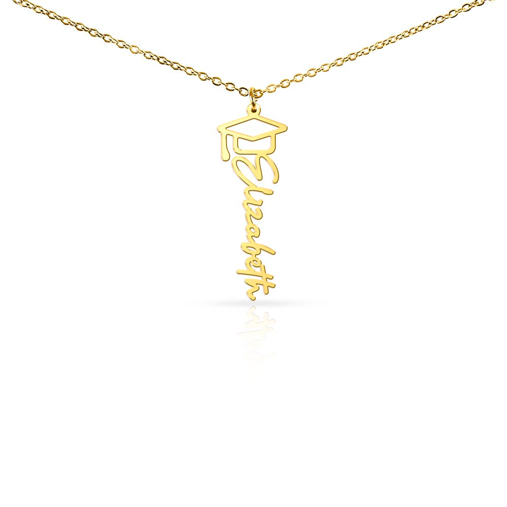 Graduation Name Nicklace 18k Yellow Gold Finish Standard Box
