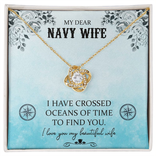 Love Knot Necklace To My Navy Wife