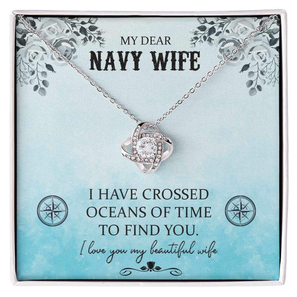 Love Knot Necklace To My Navy Wife